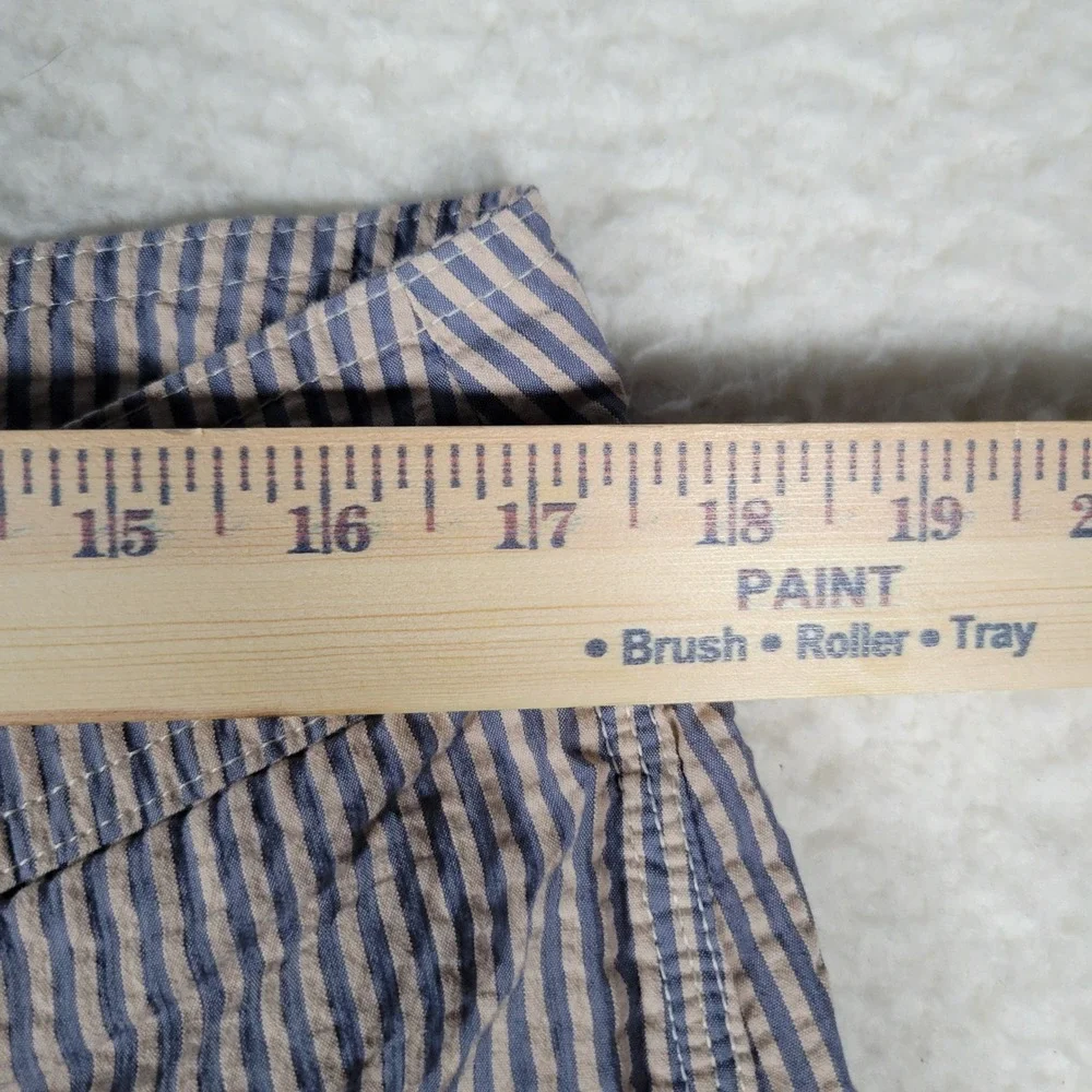 J.Crew Board Shorts Mens‎ Size 35 Blue Striped Seersucker Mesh Lined Swim Trunks